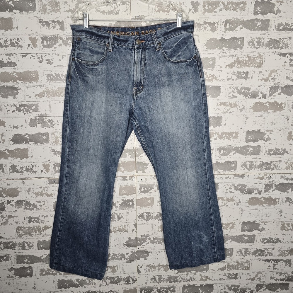 American Eagle Jeans Mens 34x28 Bootcut Mid Rise Medium Wash Denim 100% Cotton